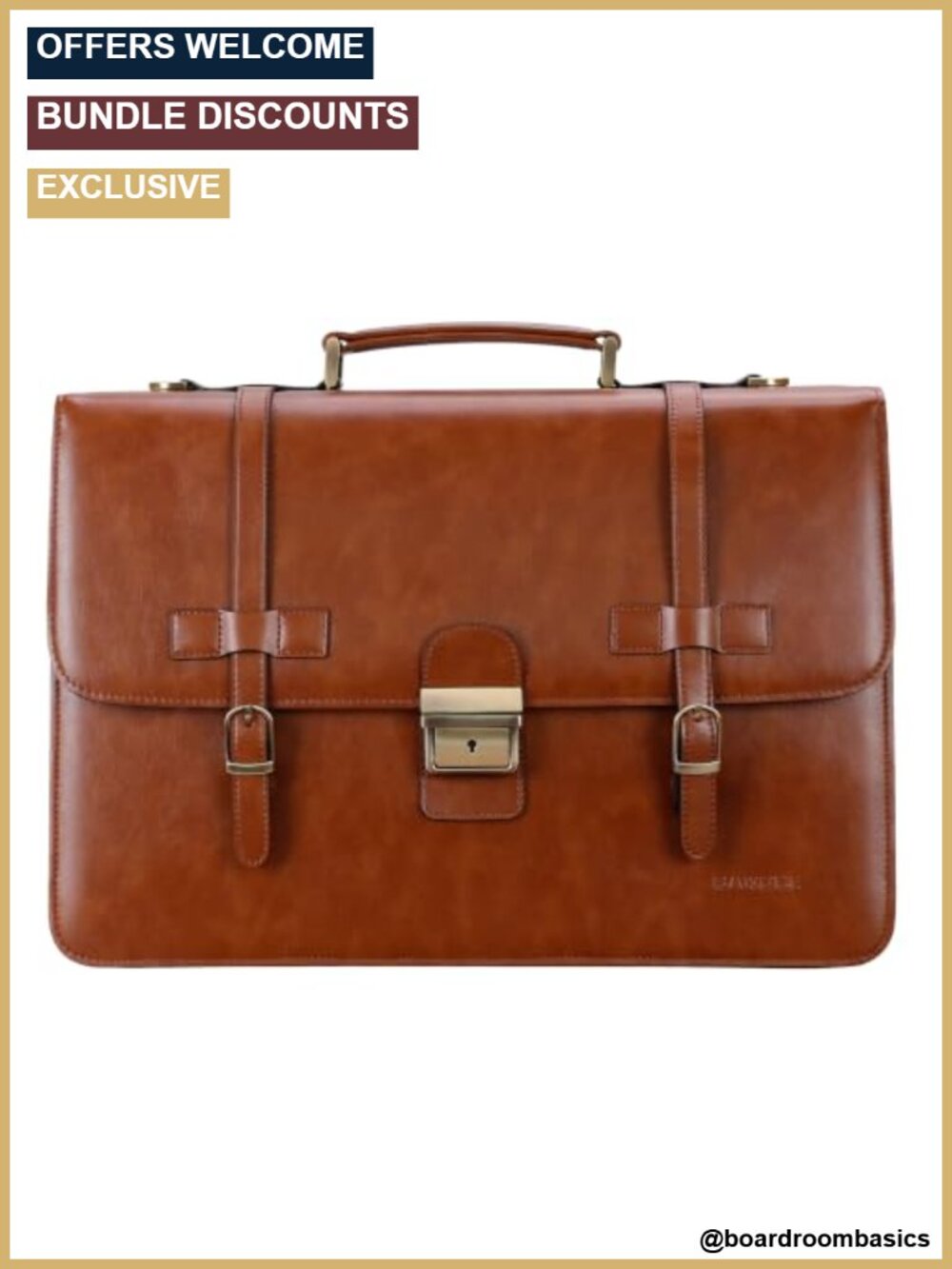 Vintage Leather Briefcase for Men Fits 15.6" Laptop Lawyer